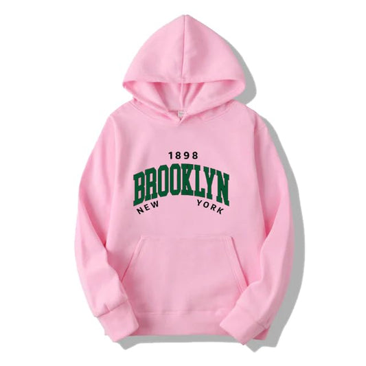 BLUE MOTH Brooklyn Printed Hooded Neck Hoodie Sweatshirt Full Sleeve Regular Fit Casual - Xtrioelite