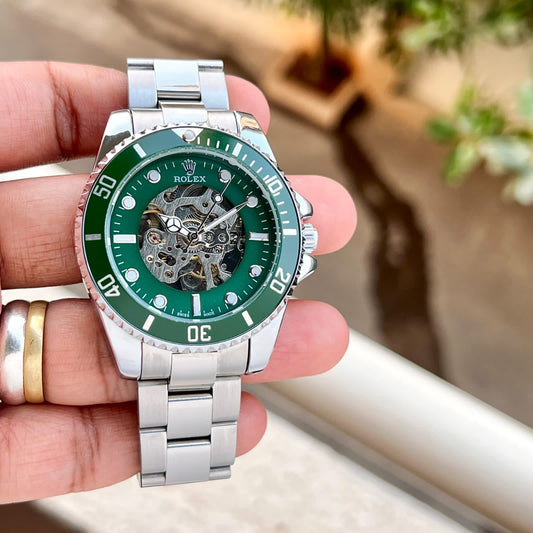 Rolex luxury silver wrist and green heart watch - Xtrioelite