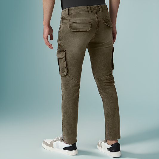 Rad prix men khaki solid colour cargo pant - Xtrioelite