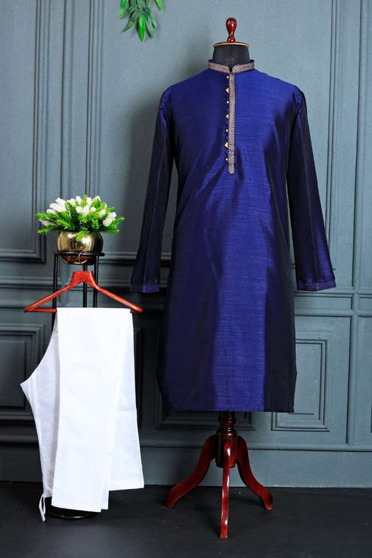 Silk Kurta With Embroidery