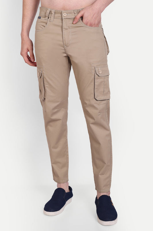 MEN SLIM FIT BEIGE CARGOS