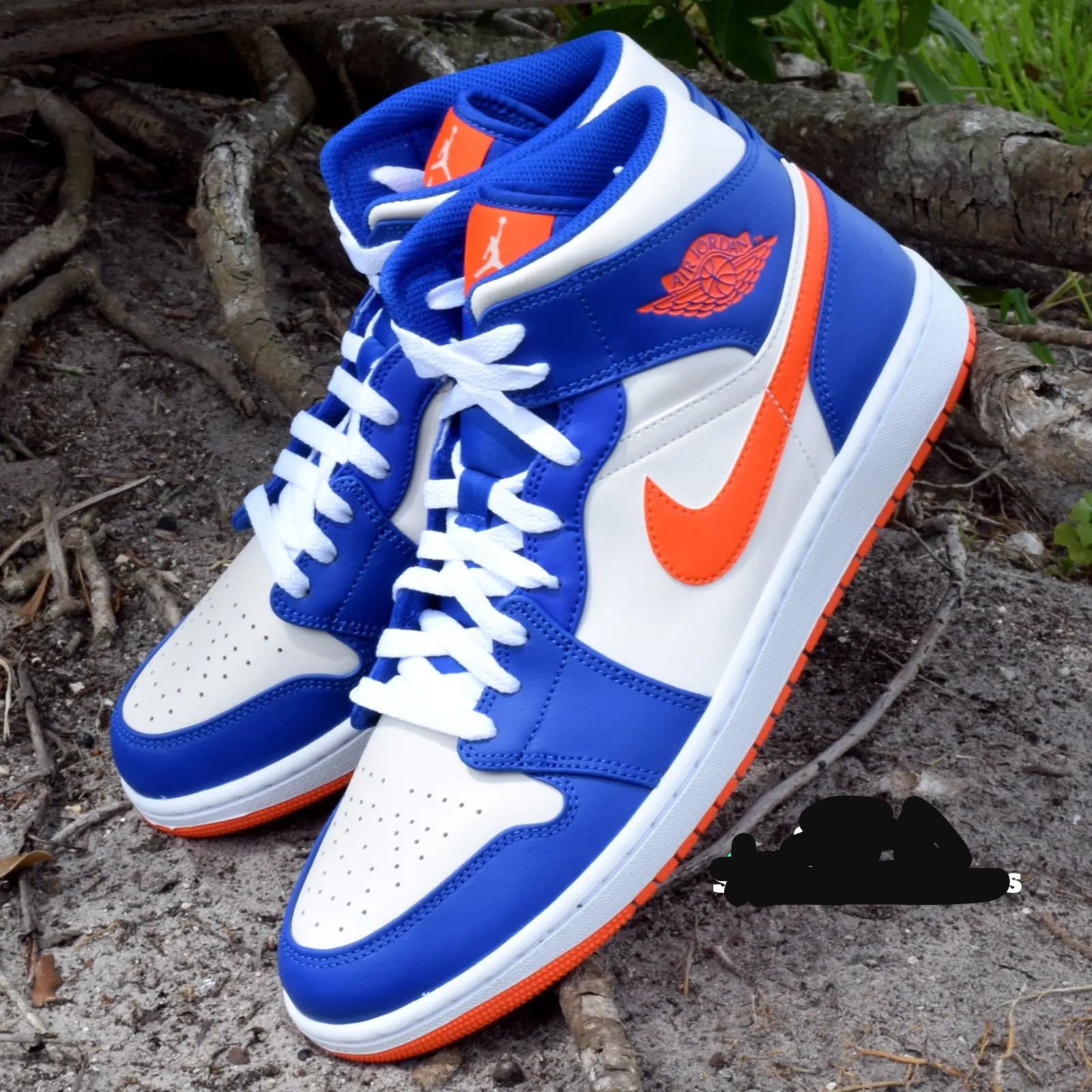 Nike Air Jordan 1 mid Phantom blue orange - Xtrioelite 