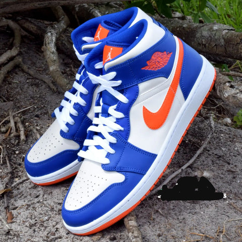 Nike Air Jordan 1 mid Phantom blue orange - Xtrioelite 