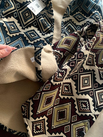 Printed double pocket bonded shacket - Xtrioelite 