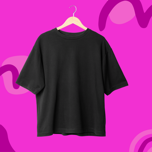 Plain black oversized T-shirt